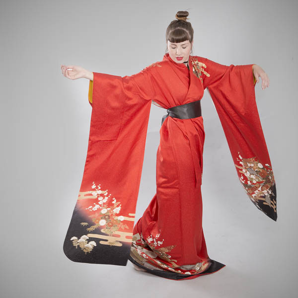 pañuelo de papel precoz cohete Kimono Vintage Furisode Emiko